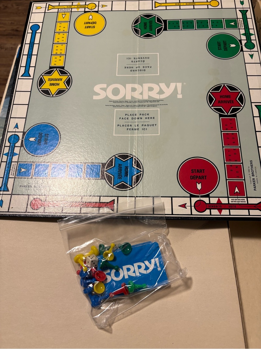 Classic Board Game Sorry 1972